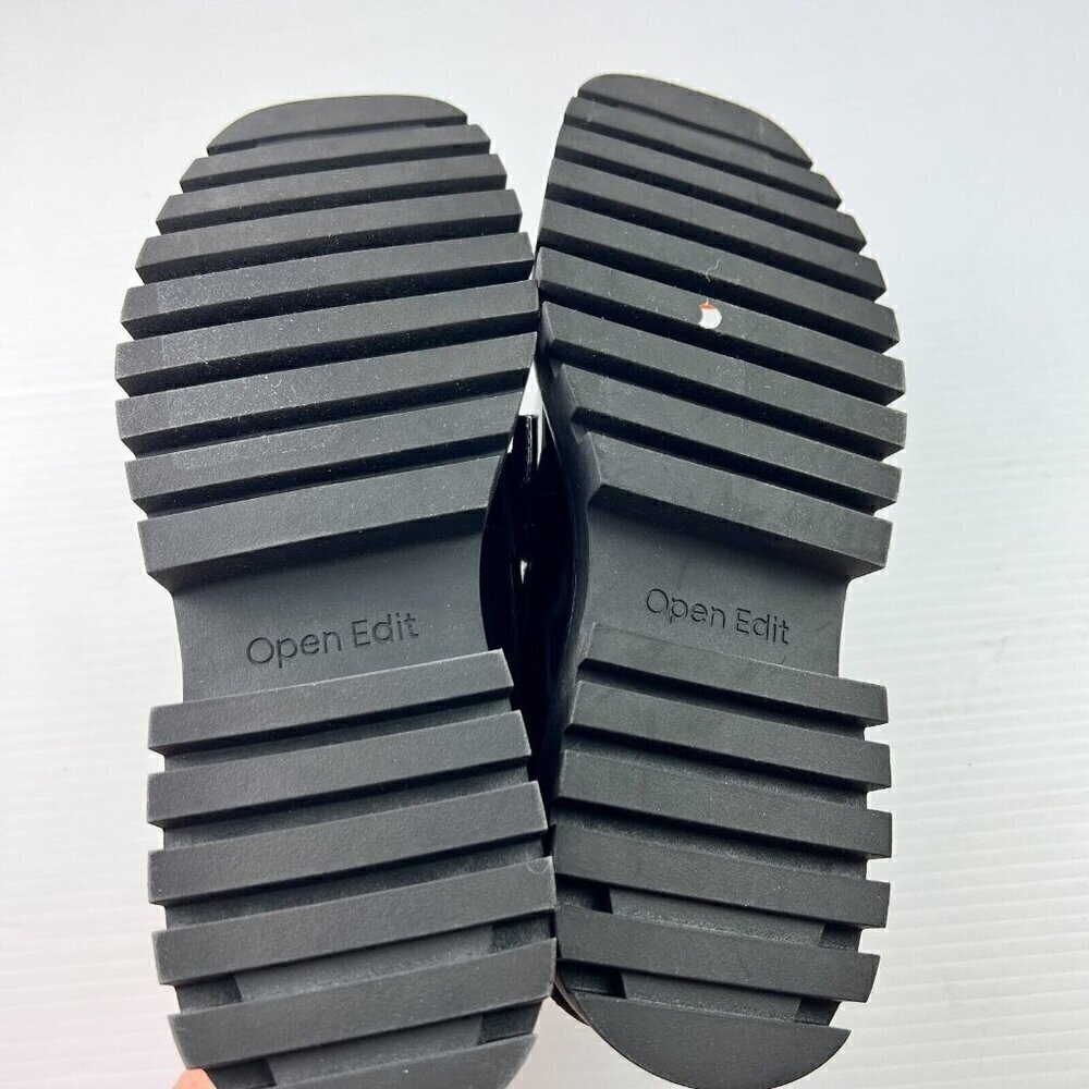 Open Edit Nordstrom Heather Platform Bit Loafer Women Black Leather Size 7M NEW - Picture 11 of 13